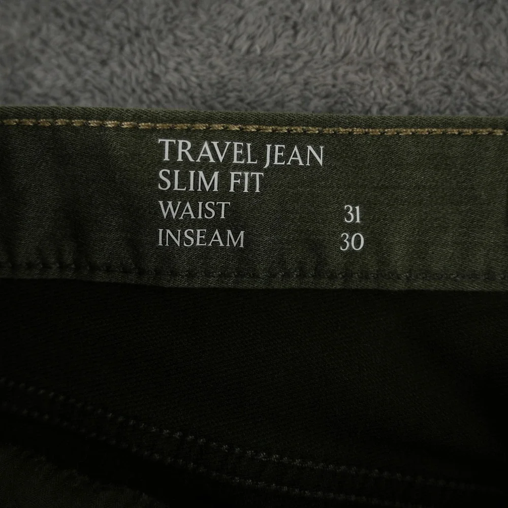 Banana Republic Travel Jean Mens 32x29 Aspen Olive Heather Slim‎ Fit Stretch